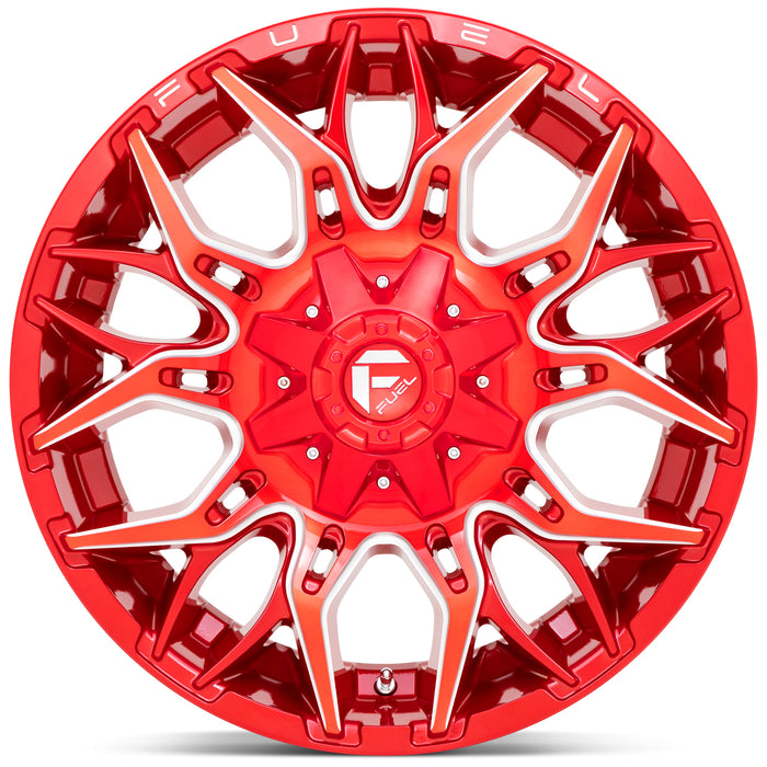 Fuel D771 Twitch 22x12 8x6.5" -44mm Red/Milled Wheel Rim 22" Inch