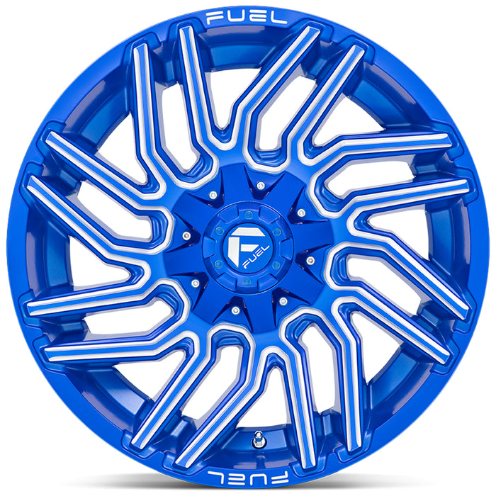 Fuel D774 Typhoon 22x12 8x180 -44mm Blue/Milled Wheel Rim 22" Inch