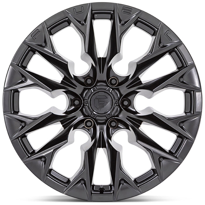 (Set of 4) Fuel D804 Flame 8 20x9 8x180 +1mm Blackout Wheels Rims 20" Inch