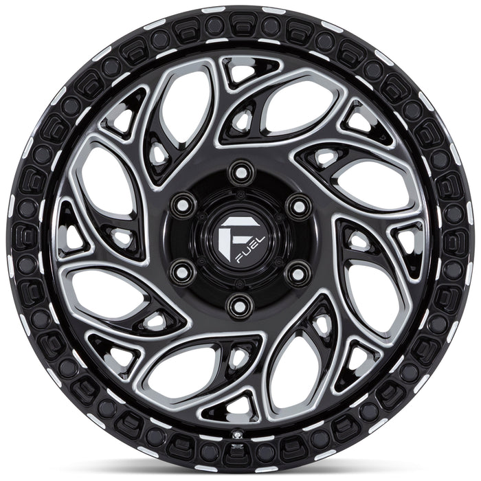 (Set of 5) Fuel D840 Runner OR 20x9 6x135 +1mm Black/Milled Wheels Rims 20" Inch
