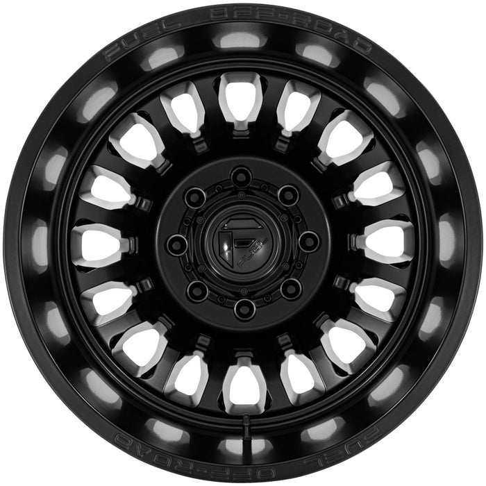 Set of 6-20" Inch Fuel D867 Arc Dually 8x6.5" Blackout Wheels Rims