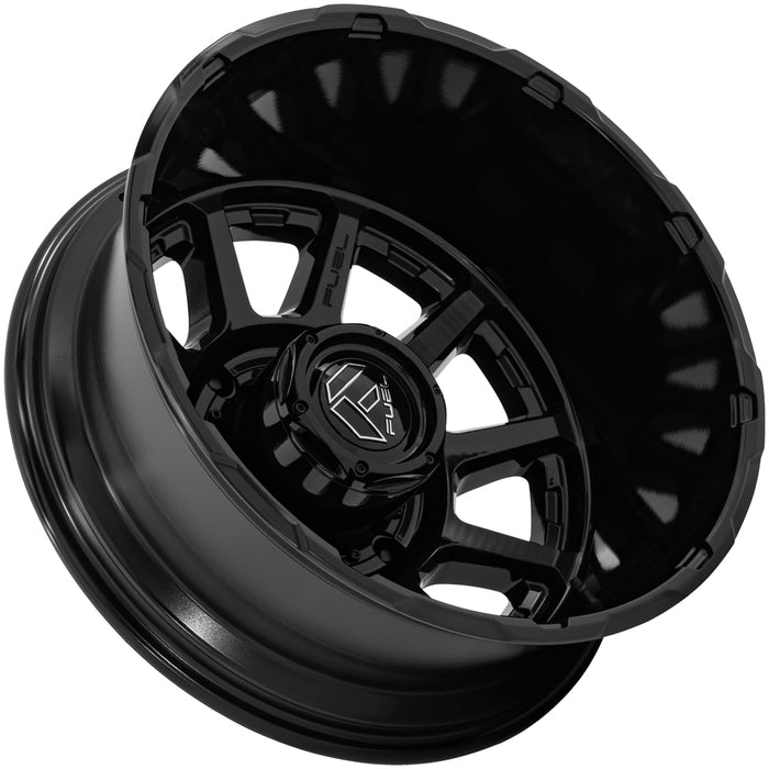 Set of 6-22" Inch Fuel D911 Circuit Dually 10x225 Gloss Black Wheels Rims