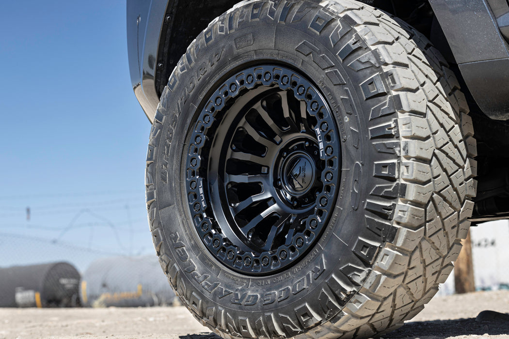 (4) Fuel FC125 Rincon Beadlock 17x9 6x5.5" -38mm Blackout Wheels Rims 17" Inch