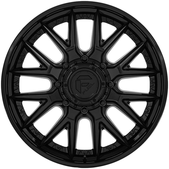 Set of 6-24" Inch Fuel D406 Catalyst Dually 8x210 Double Black Wheels Rims