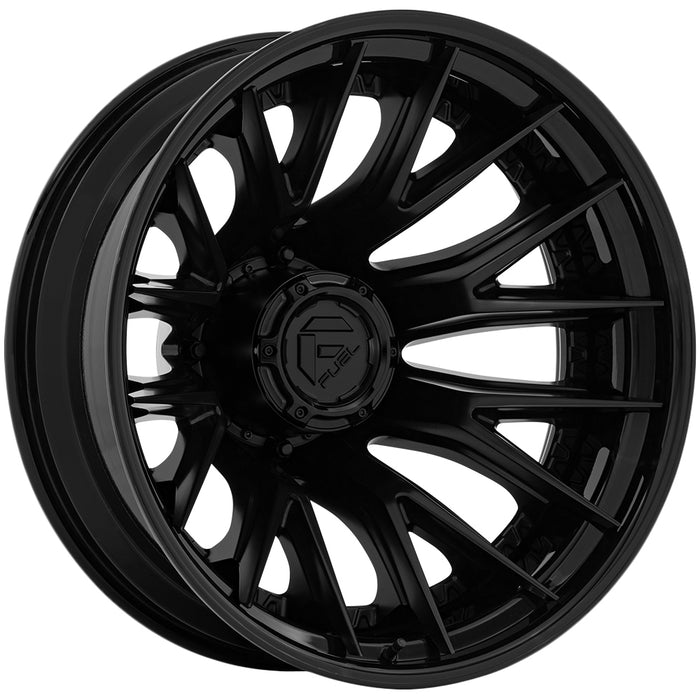 Set of 6-24" Inch Fuel D406 Catalyst Dually 8x210 Double Black Wheels Rims
