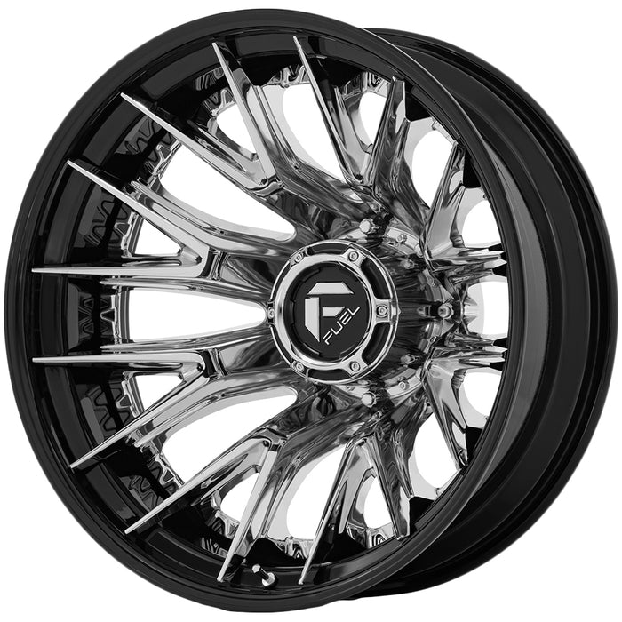 Set of 6-20" Inch Fuel D407 Catalyst Dually 8x200 Chrome/Black Wheels Rims