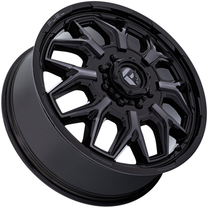 Set of 6-22" Inch Fuel D871 Flux Dually 8x170 Blackout Wheels Rims