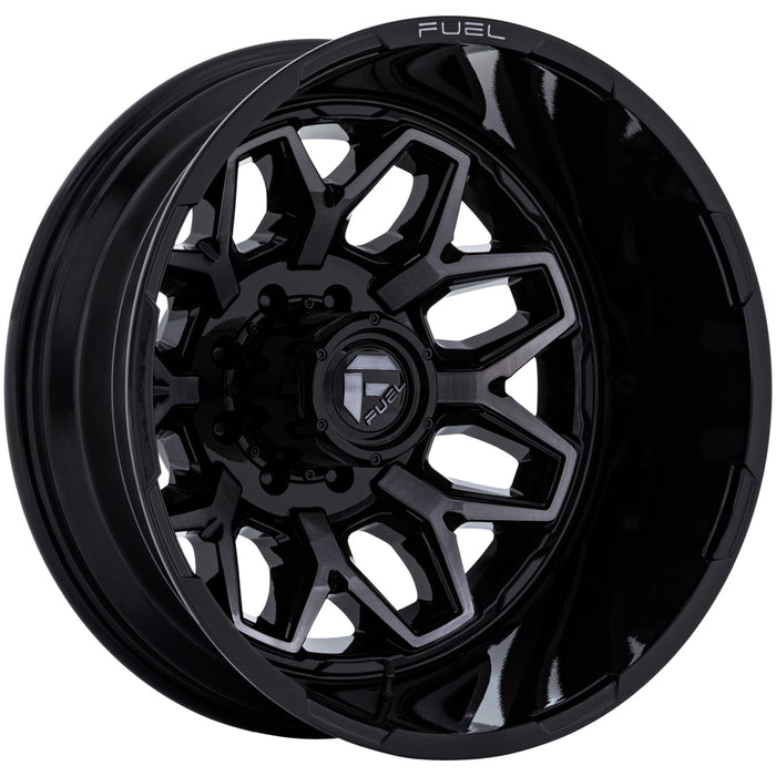 Set of 6-22" Inch Fuel D875 Flux Dually 8x170 Black/Tint Wheels Rims