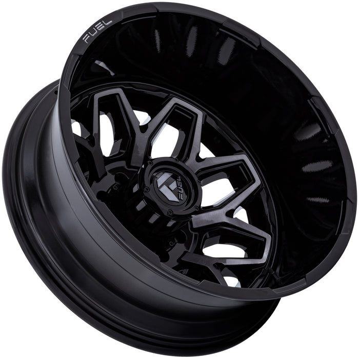 Set of 6-22" Inch Fuel D875 Flux Dually 8x170 Black/Tint Wheels Rims
