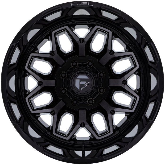 Set of 6-22" Inch Fuel D875 Flux Dually 8x170 Black/Tint Wheels Rims