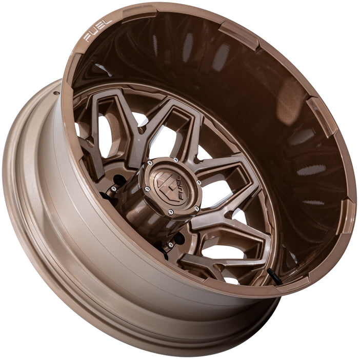 Set of 6-22" Inch Fuel D876 Flux Dually 8x6.5" Bronze Wheels Rims