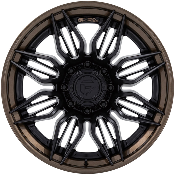 (Qty 4) Fuel Fusion Forged FC404 Mutiny 20x10 8x180 -18 Black/Bronze Wheels Rims