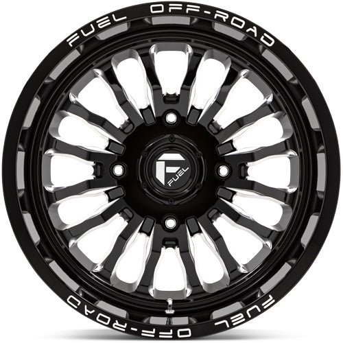 (Set of 5) Fuel UTV D821 Arc 24x7 4x156 +13mm Black/Milled Wheels Rims 24" Inch