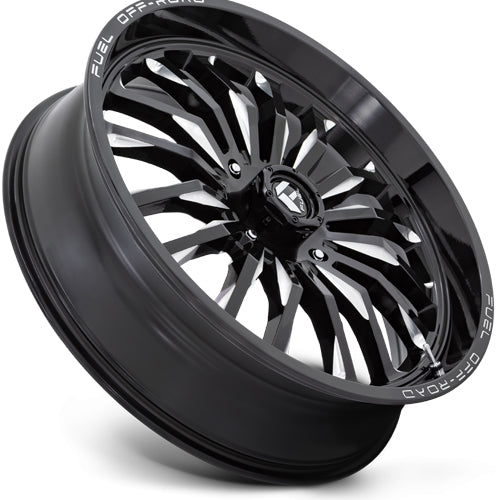 (Set of 5) Fuel UTV D821 Arc 24x7 4x137 +13mm Black/Milled Wheels Rims 24" Inch