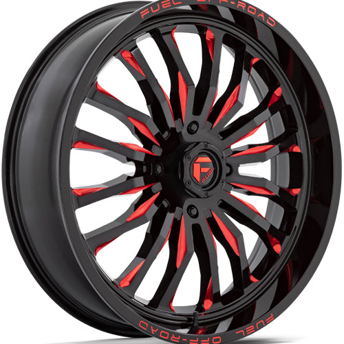 Fuel UTV D822 Arc 20x7 4x137 +13mm Black/Red Wheel Rim 20" Inch