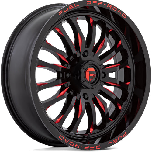 Fuel UTV D822 Arc 20x7 4x137 +13mm Black/Red Wheel Rim 20" Inch