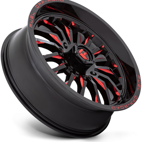 Fuel UTV D822 Arc 20x7 4x137 +13mm Black/Red Wheel Rim 20" Inch