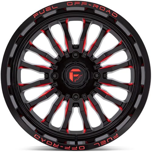 Fuel UTV D822 Arc 20x7 4x137 +13mm Black/Red Wheel Rim 20" Inch
