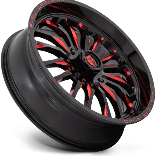 Fuel UTV D822 Arc 20x7 4x137 +13mm Black/Red Wheel Rim 20" Inch