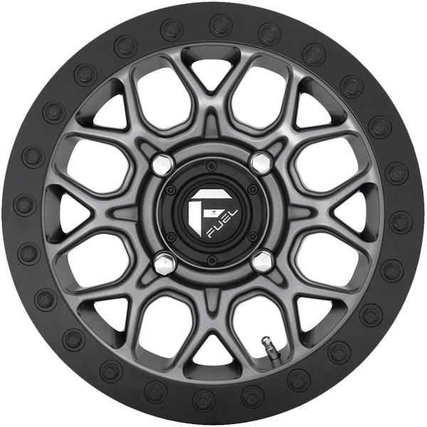 (Set of 4) Staggered-Fuel UTV D919 Tech Beadlock 15" 4x136 Gunmetal Wheels Rims