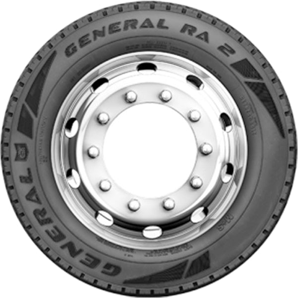 (QTY 4) 225/70R19.5 General RA 2 128/126N Load Range G Black Wall Tires