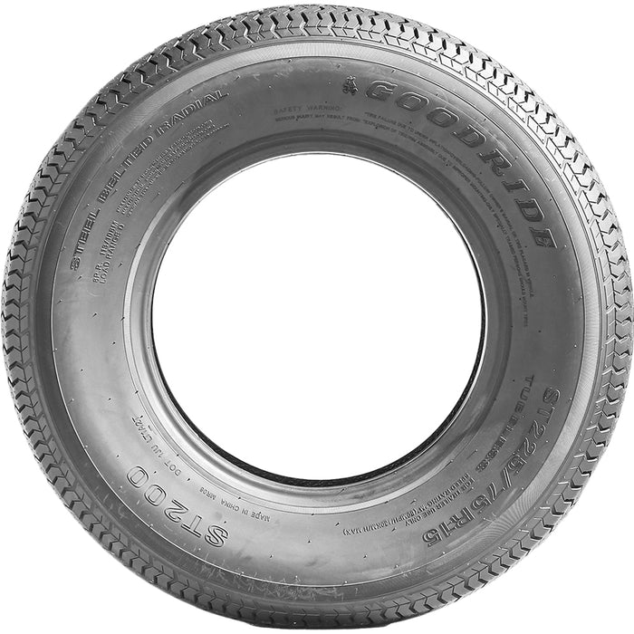 (QTY 4) ST205/75R15 Goodride ST200 Trailer 101/97M LRC Black Wall Tires
