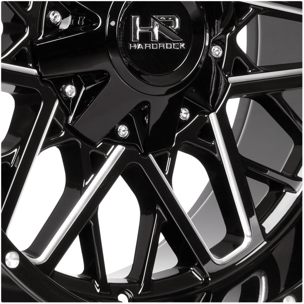 HardRock H714 Bomber 22x10 6x135/6x5.5" -25mm Black/Milled Wheel Rim 22" Inch