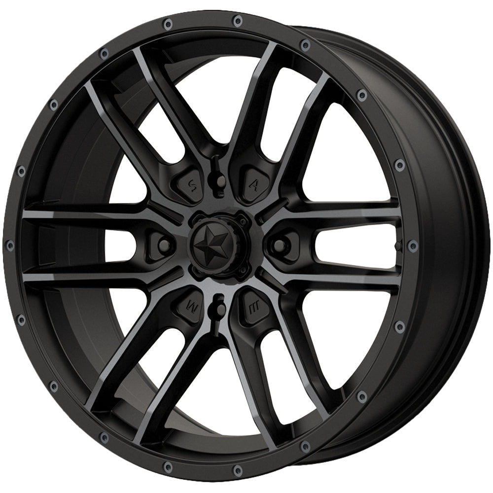 MSA M43 Fang 14x7 4x137 +10mm Black/Tint Wheel Rim 14