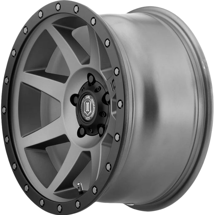 (Set of 4) Icon Alloys Rebound 17x8.5 5x5" -6mm Titanium Wheels Rims 17" Inch