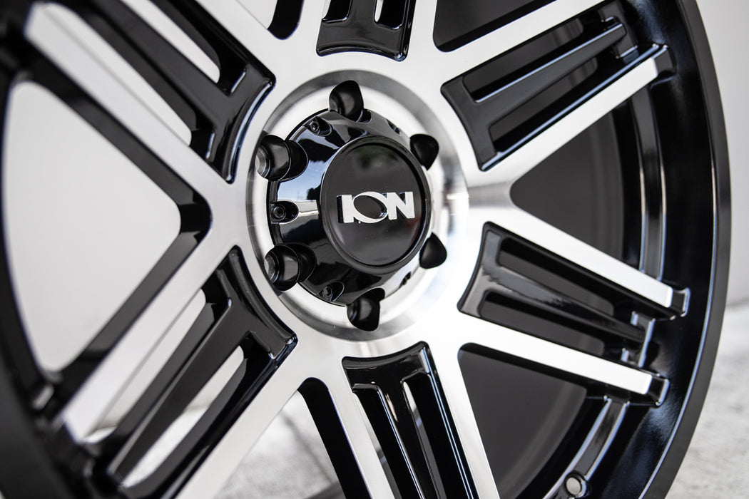 Ion 147 20x10 6x5.5" -19mm Black/Machined Wheel Rim 20" Inch