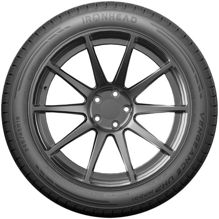 (QTY 4) 225/55R18 Ironhead Vengeance UHP HPD01 102W XL Black Wall Tires