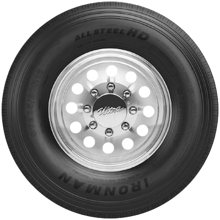 (QTY 2) ST225/75R15 Ironman All Steel HD 121/118L LRF Black Wall Tires