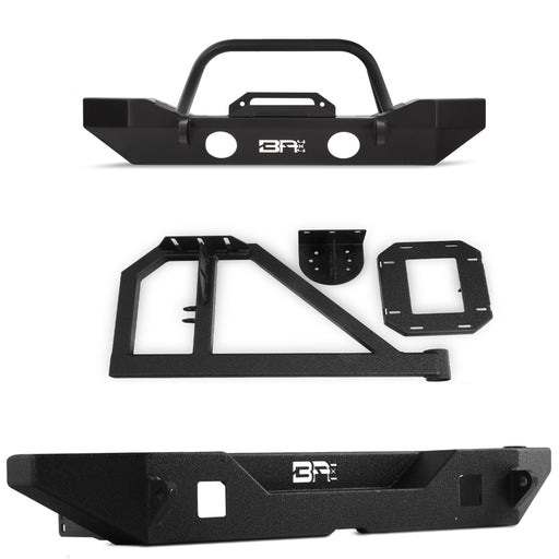 Body Armor 4x4 Front/Rear Mid-Width Bumpers w/Tube Bar & Tire Carrier JK-19532-5124-2965-5297