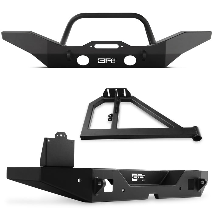 Body Armor 4x4 Front/Rear Full Width Bumpers w/Tube Bar & Tire Carrier JL-19531-5124-2965-5298