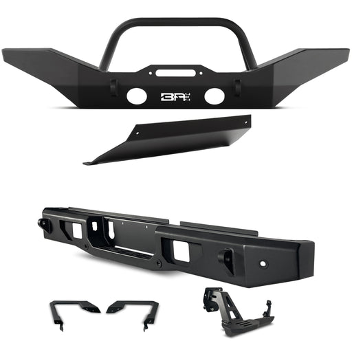 Body Armor 4x4 Front/Rear Full Width Bumpers w/Tube Bar,Skid Plate,Bed Protector & Step JT-19531-5124-5123-2965-5100-5101