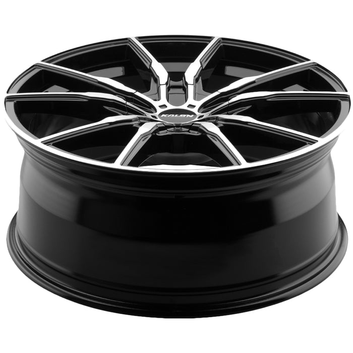 (Set of 4) Kalon 202 Pyro 18x8 5x112/5x120 +40mm Black/Machined Wheels Rims