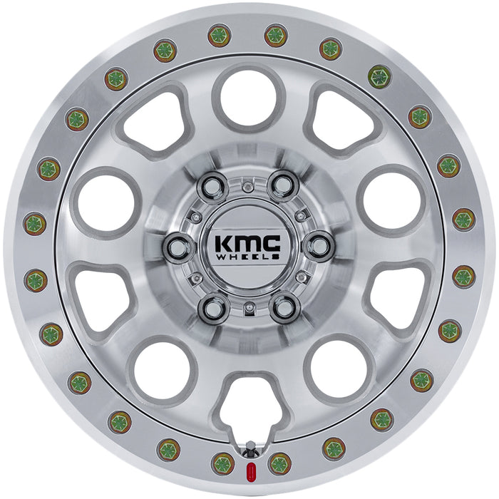 (Set of 5) KMC KM241 E25 Beadlock 17x9 6x5.5" -12mm Machined Wheels Rims