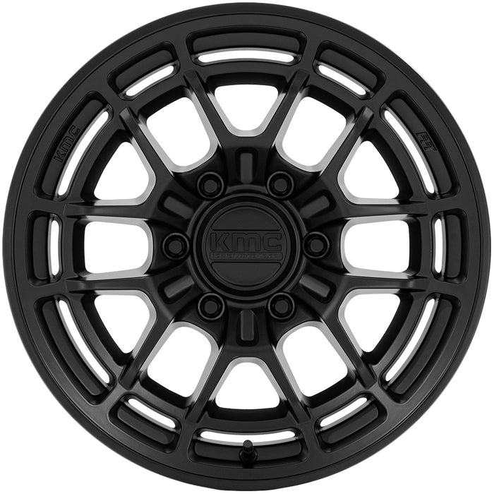 (Set of 4) KMC KM732 Archer 17x8.5 6x135 +25mm Matte Black Wheels Rims 17" Inch