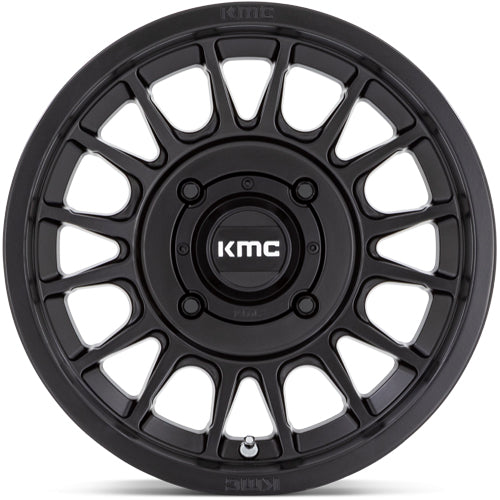 (Set of 4) Staggered-KMC UTV KS138 Impact 15" 4x137 10mm Satin Black Wheels Rims