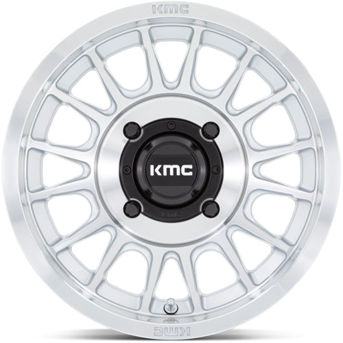 (Set of 4) Staggered-KMC UTV KS138 Impact 15" 4x137 10mm Silver Wheels Rims