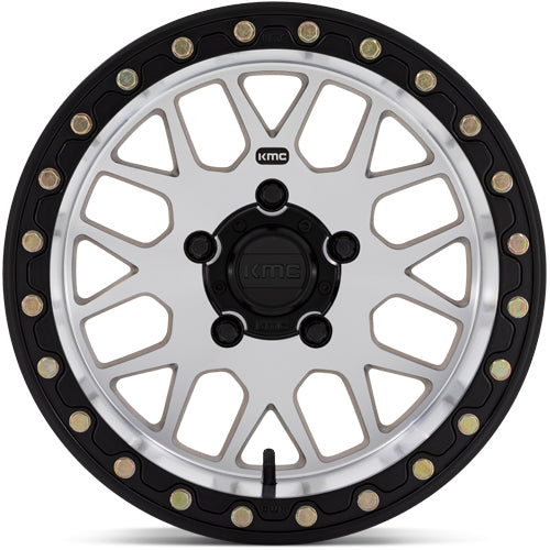 (Set of 4) Staggered-KMC KS235 Grenade Beadlock 15" 4x137 Machined Wheels Rims