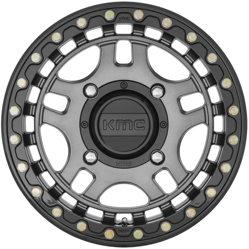 (Set of 4) KMC UTV KS240 Recon Beadlock 15x7 4x156 +38mm Gunmetal Wheels Rims