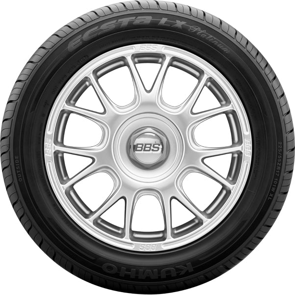 (QTY 2) P195/60R15 Kumho Ecsta LX Platinum KU27 88V SL Black Wall Tires