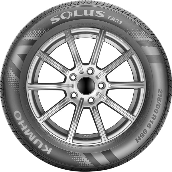 (QTY 4) 215/65R16 Kumho Solus TA31 98H SL Black Wall Tires