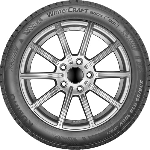 (QTY 2) 225/55R18 Kumho Wintercraft WS71 102H XL Black Wall Tires