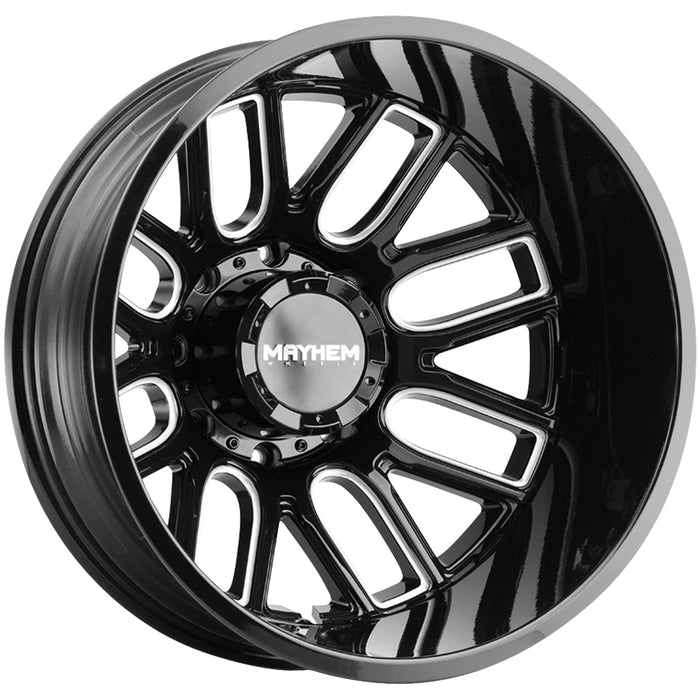 (Set of 6) 20" Inch Mayhem 8107D Cogent Dually 8x200 Black/Milled Wheels Rims