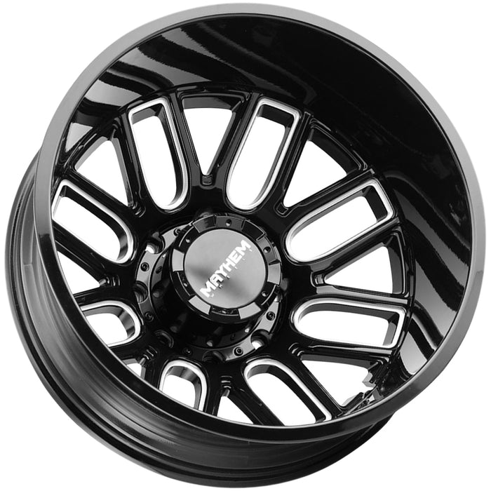 (Set of 6) 20" Inch Mayhem 8107D Cogent Dually 8x210 Black/Milled Wheels Rims