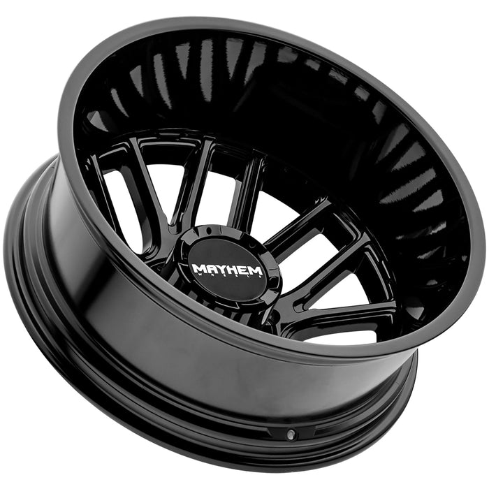 (Set of 6) 20" Inch Mayhem 8107D Cogent Dually 8x6.5" Gloss Black Wheels Rims
