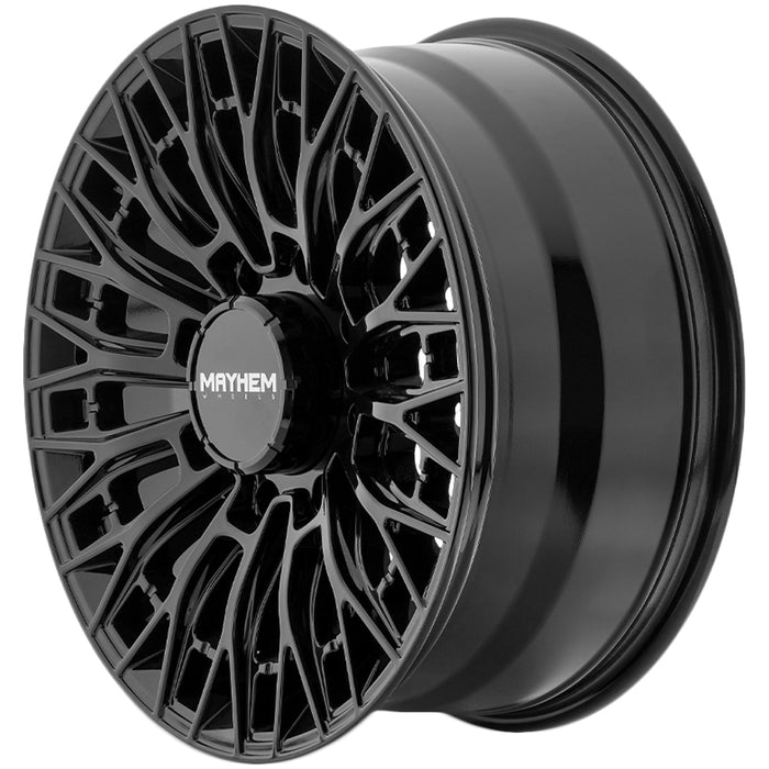 (Set of 4) Mayhem 8121 22x10 8x6.5" -19mm Gloss Black Wheels Rims 22" Inch