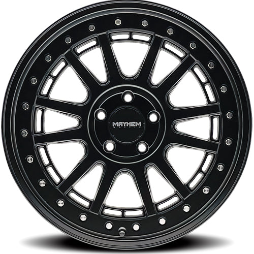 (Set of 4) Mayhem 8305 Compass 15x7 5x100 +15mm Matte Black Wheels Rims 15" Inch